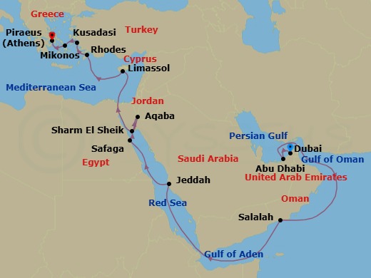 Itinerary map