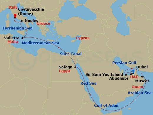 Itinerary map