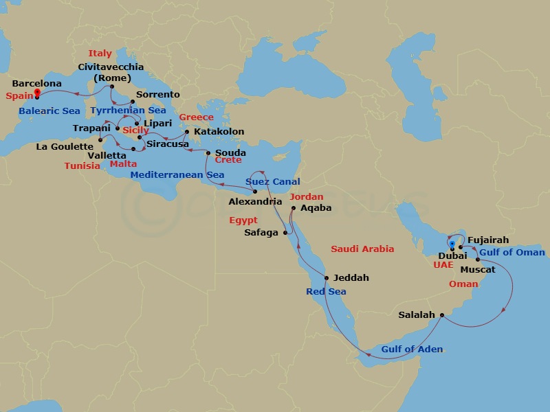 Itinerary map
