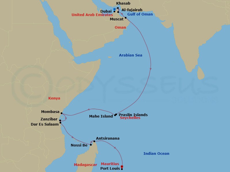 Itinerary map
