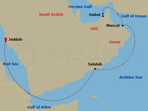 Itinerary map