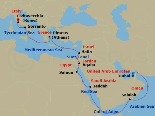Itinerary map