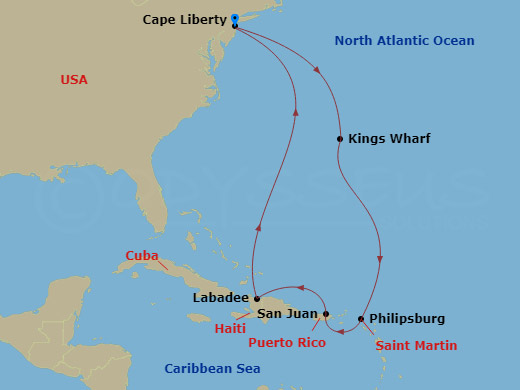 Itinerary map