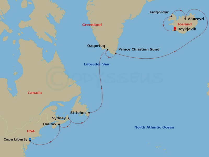 Itinerary map