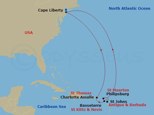 Itinerary map