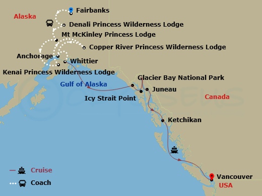 Itinerary map