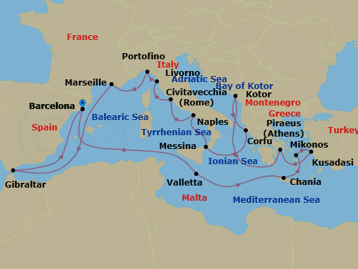 Itinerary map