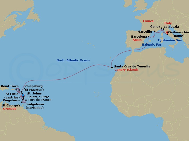 Itinerary map
