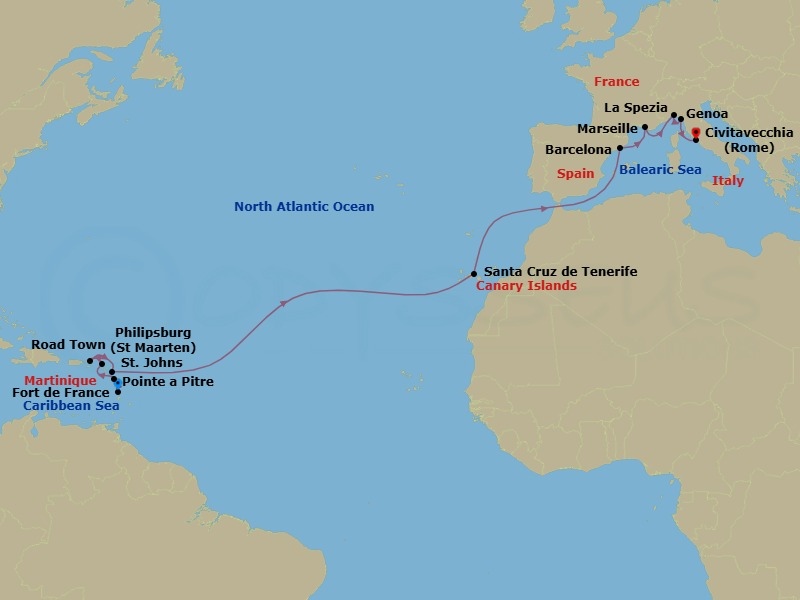 Itinerary map