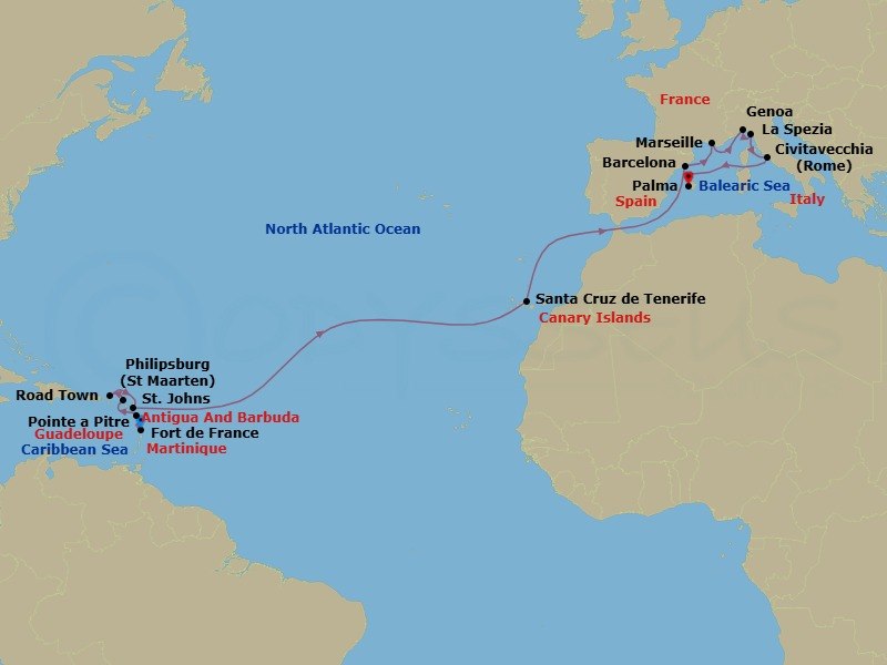 Itinerary map