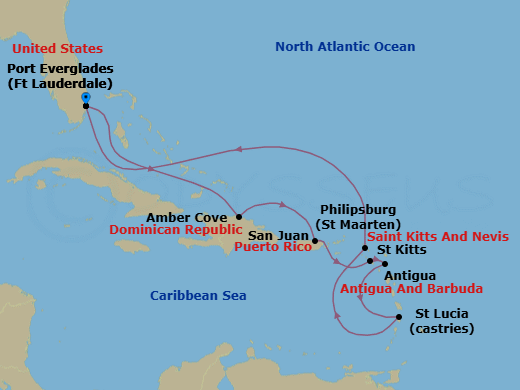 Itinerary map