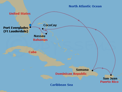 Itinerary map