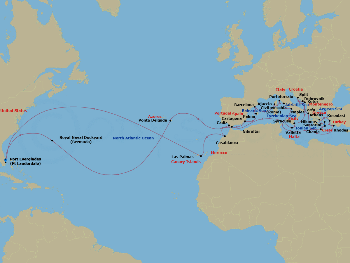 Itinerary map