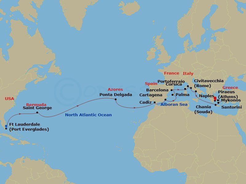 Itinerary map