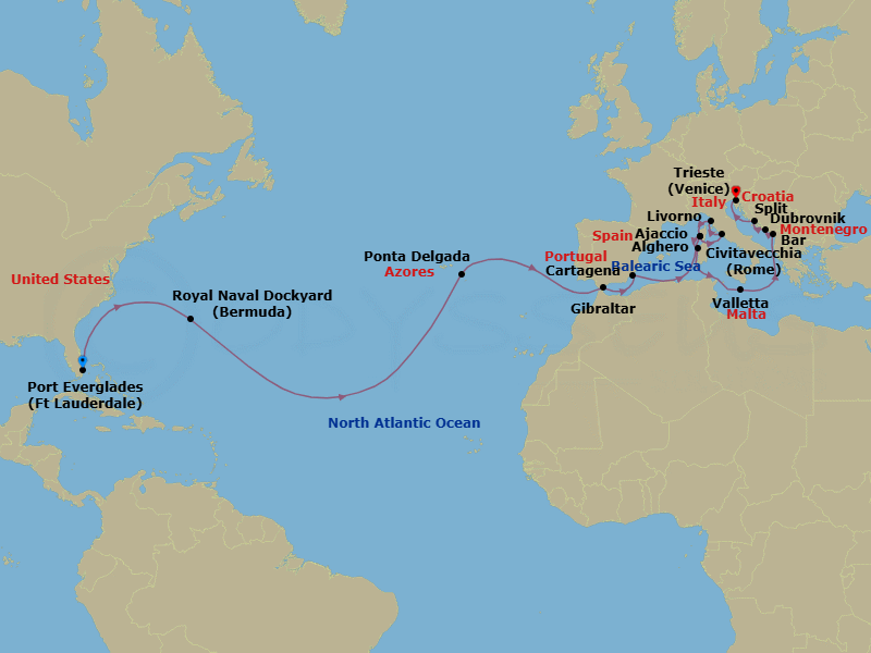 Itinerary map