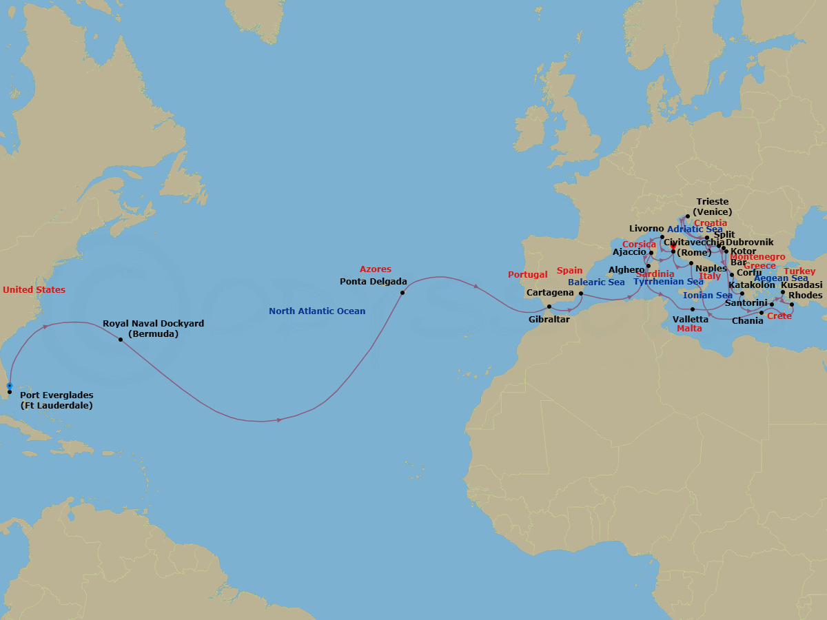 Itinerary map