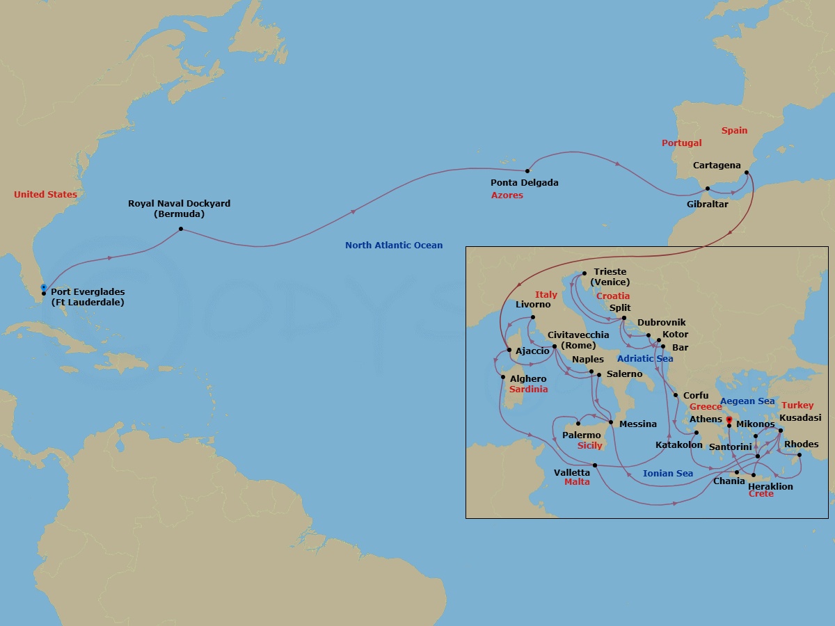 Itinerary map