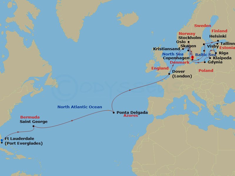 Itinerary map