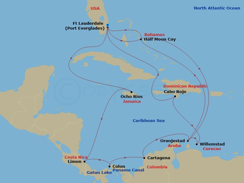 Itinerary map