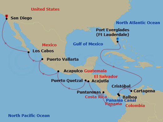 Itinerary map