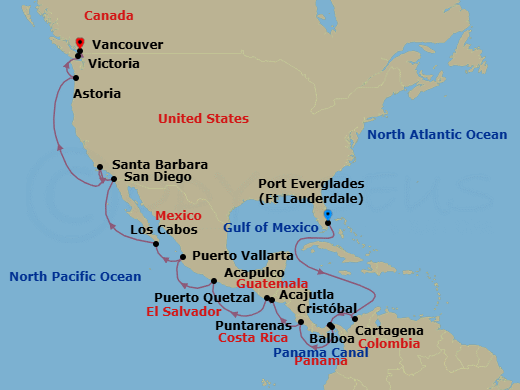 Itinerary map