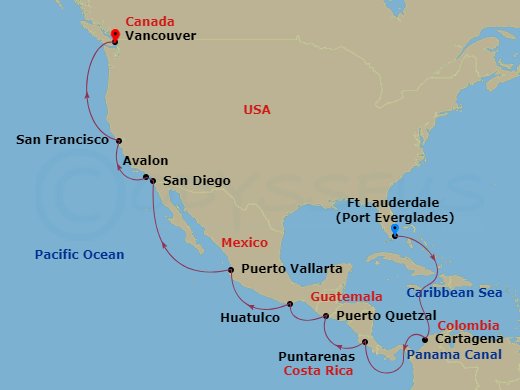 Itinerary map