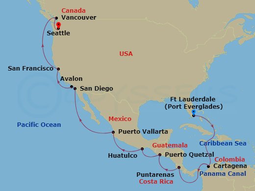 Itinerary map