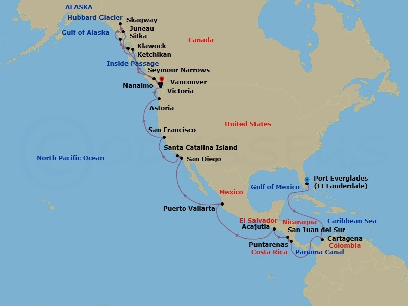 Itinerary map