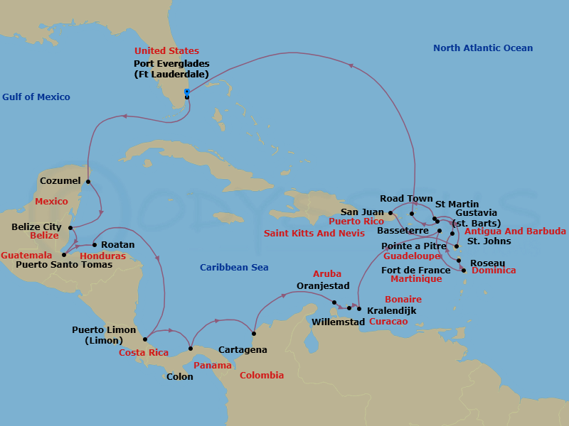 Itinerary map