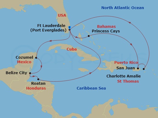 Itinerary map