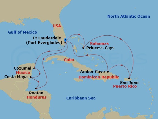 Itinerary map
