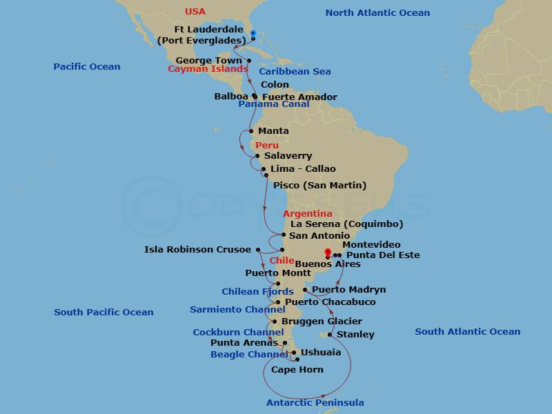 Itinerary map