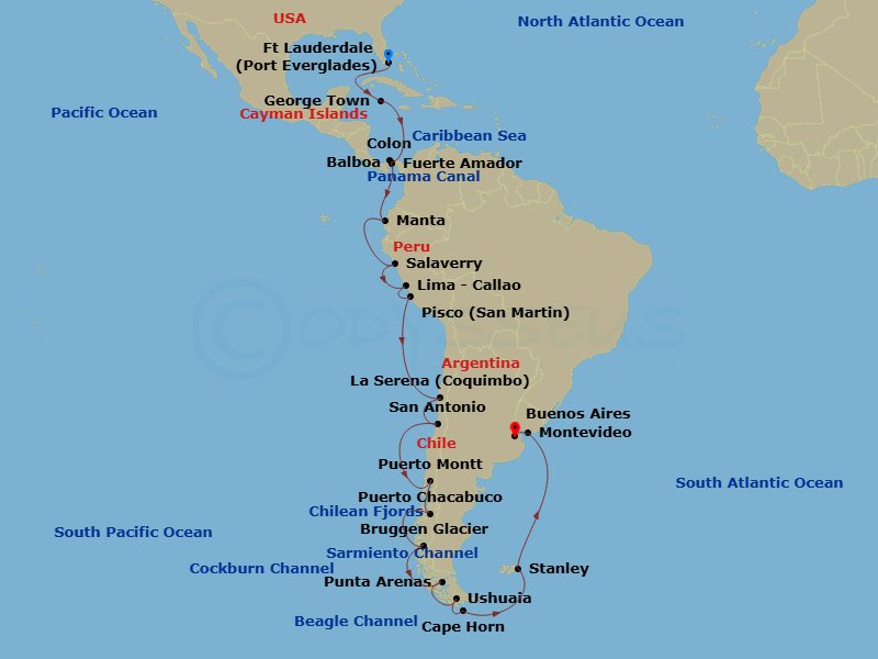 Itinerary map