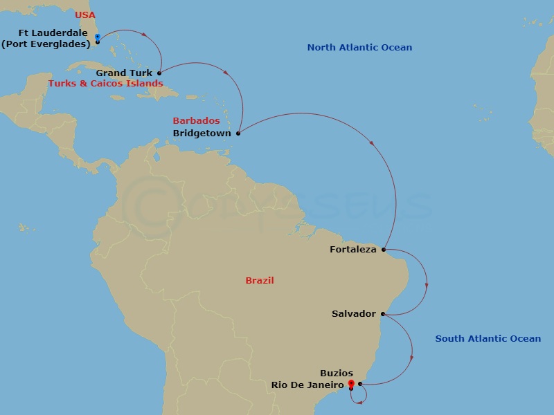Itinerary map