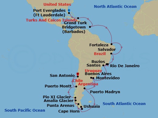 Itinerary map