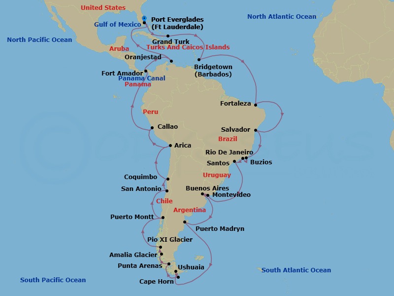 Itinerary map