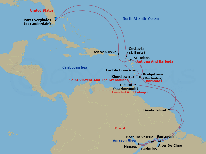 Itinerary map