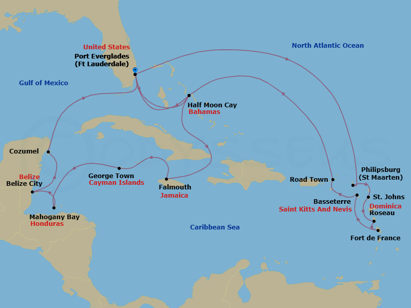 Itinerary map