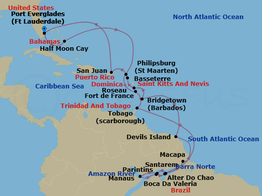 Itinerary map
