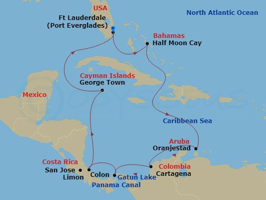 Itinerary map