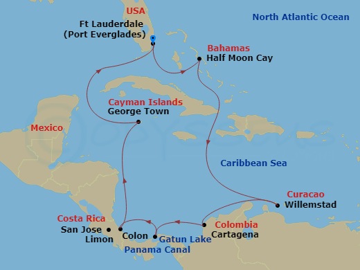 Itinerary map