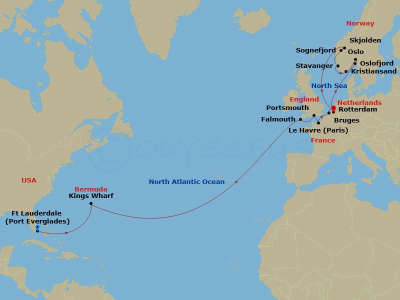 Itinerary map