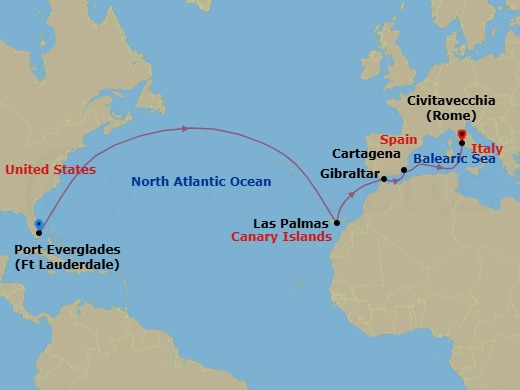 Itinerary map