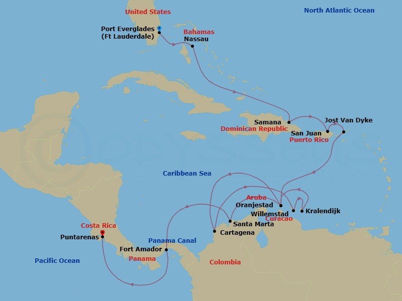 Itinerary map