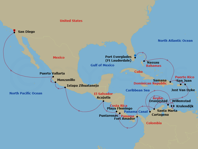 Itinerary map