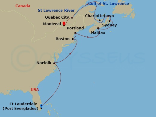 Itinerary map