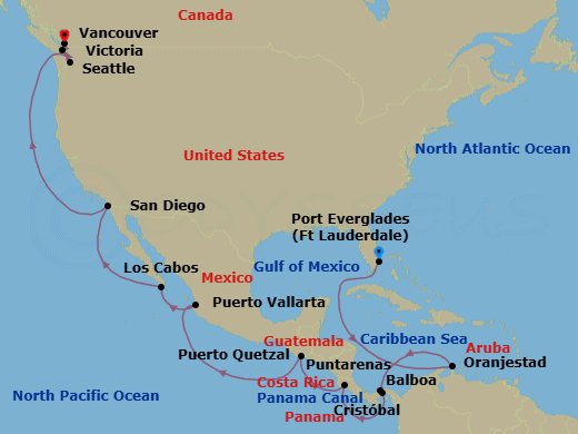 Itinerary map