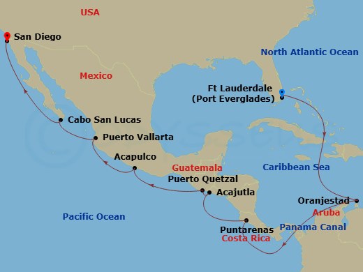 Itinerary map
