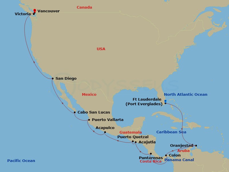 Itinerary map