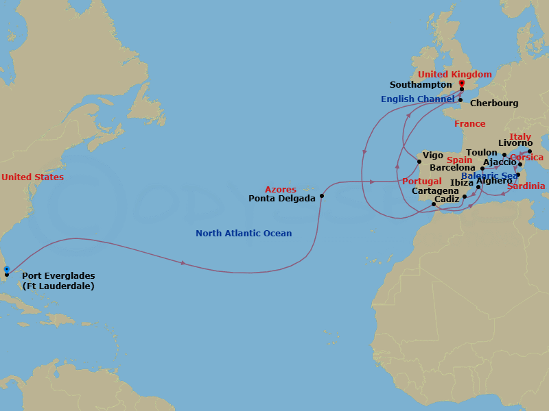 Itinerary map